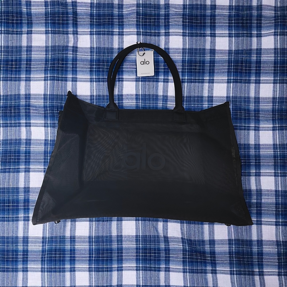 ALO Yoga Sleek Black Mesh Tote